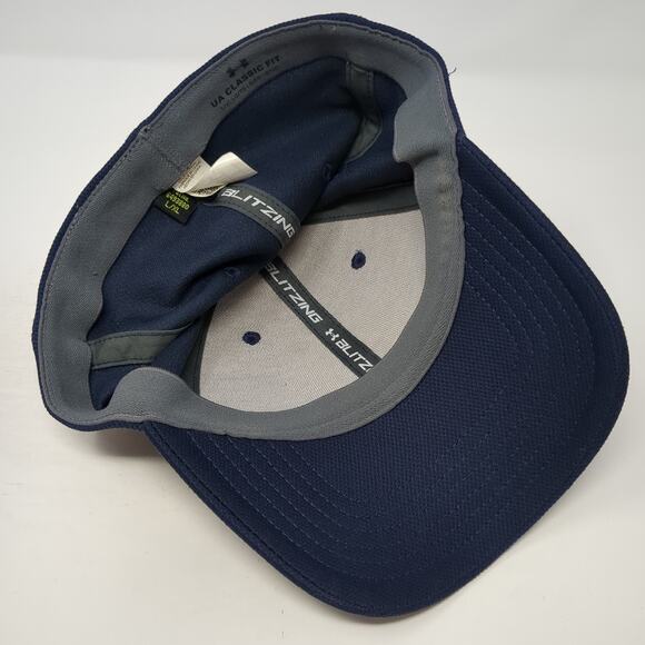 Under Armour Fitted Baseball Cap Blue XL Embroidered Vented Holes Classic Fit - Picture 7 of 9